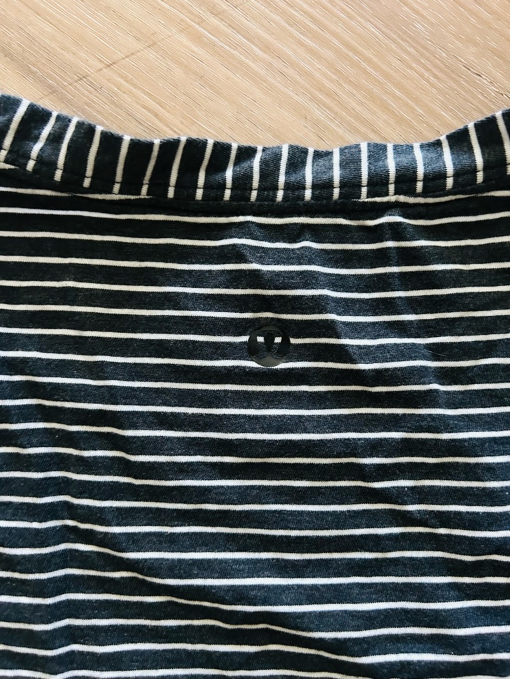 lululemon athletica Black & White Striped V-Neck Tee - Picture 3 of 3